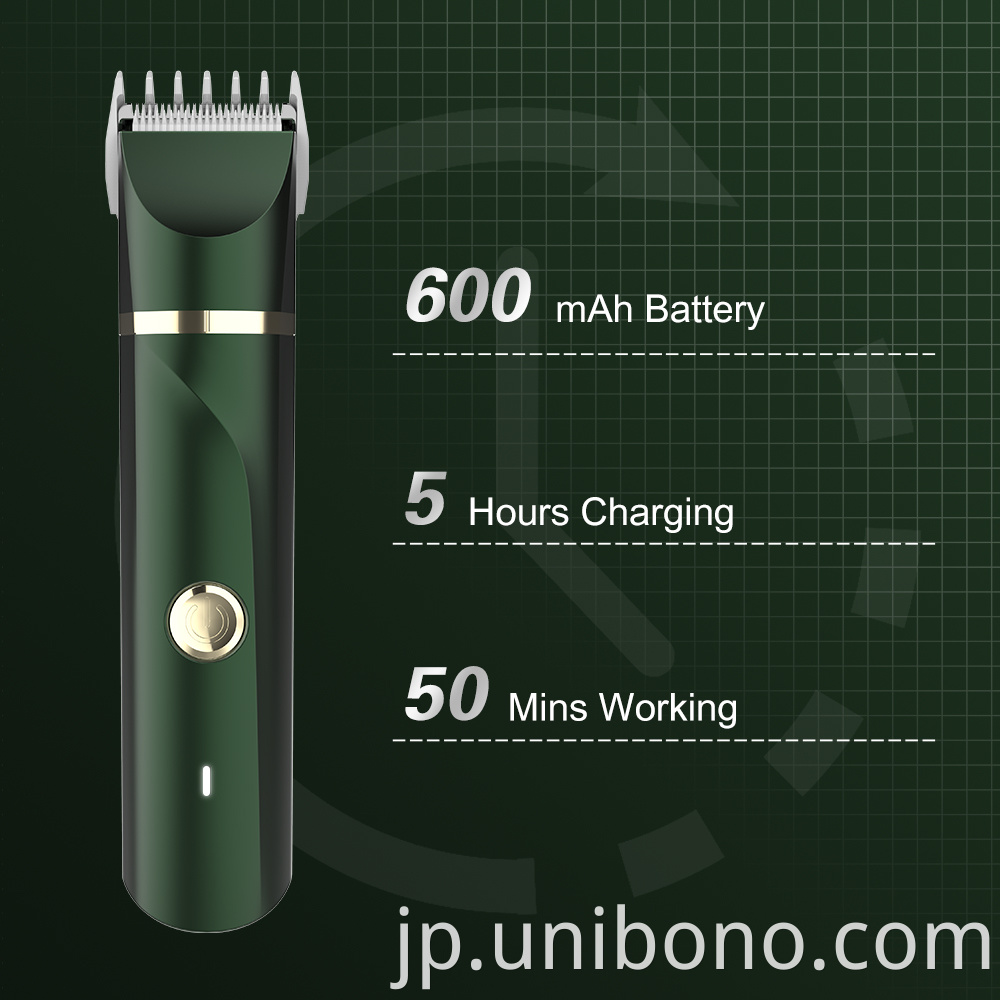 Pop trend deep green smooth safe groin hair cutter machine for men trimmer with USB and combs